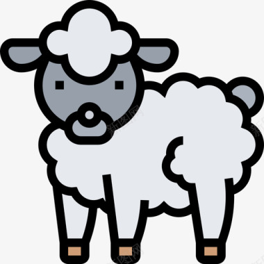 绵羊养殖46线性颜色图标图标