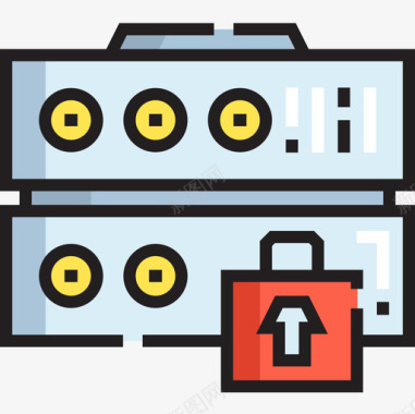 服务器保护和安全6线性颜色图标图标