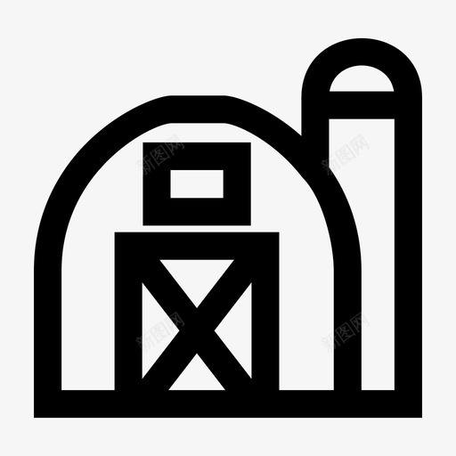 谷仓谷仓屋农场图标svg_新图网 https://ixintu.com 农场 园艺 庇护所 谷仓