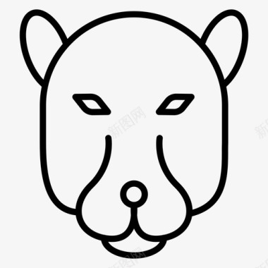 黑豹动物脸图标图标