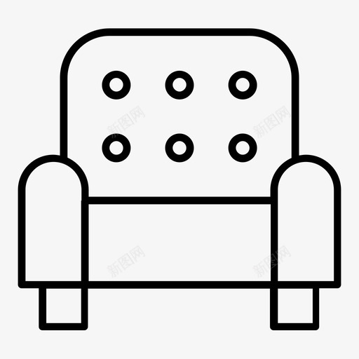 舒适沙发扶手椅图标svg_新图网 https://ixintu.com 扶手 沙发 舒适