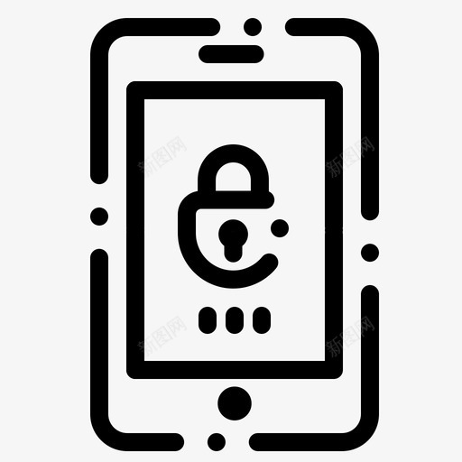 加密手机锁图标svg_新图网 https://ixintu.com 加密 安全 手机 数据管理 移动
