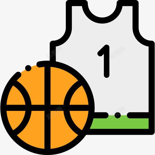 篮球运动81线性颜色图标svg_新图网 https://ixintu.com 篮球 线性 运动 颜色