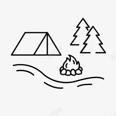 露营地露营自然图标图标