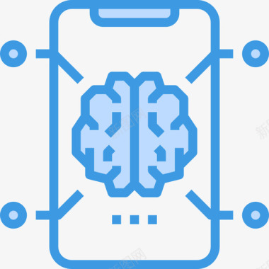 智能手机brainconcept5蓝色图标图标