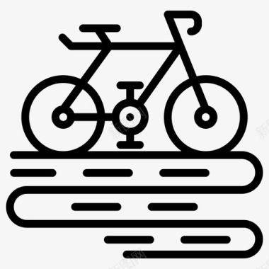 自行车踏板驱动车辆串联图标图标