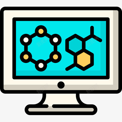 计算机化学25线性颜色图标svg_新图网 https://ixintu.com 化学 线性 计算机 颜色