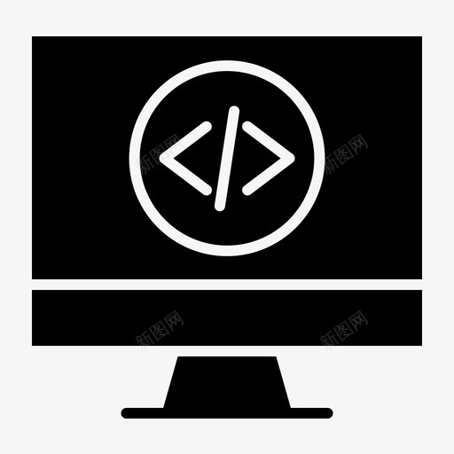 监视器代码编码图标svg_新图网 https://ixintu.com 代码 开发 监视器 编码 计算机 软件