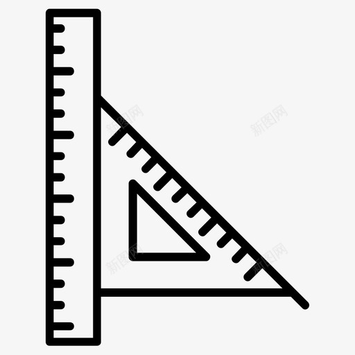 直尺结构测量图标svg_新图网 https://ixintu.com 工具 测量 直尺 直角尺 结构