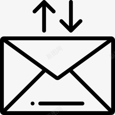 电子邮件移动接口线性图标图标