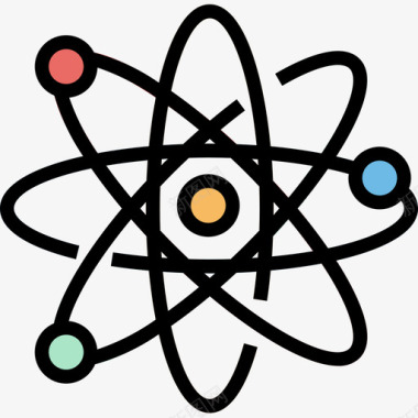 原子科学91线性颜色图标图标