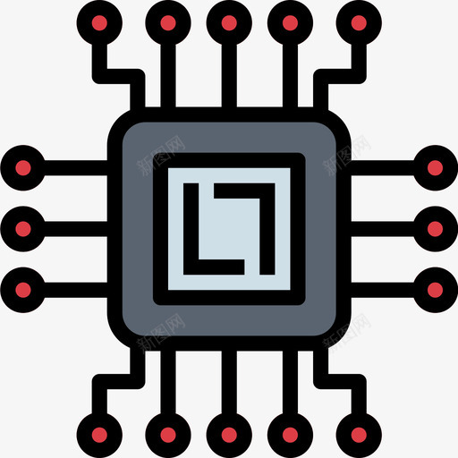 微芯片技术63线性彩色图标svg_新图网 https://ixintu.com 彩色 技术 线性 芯片