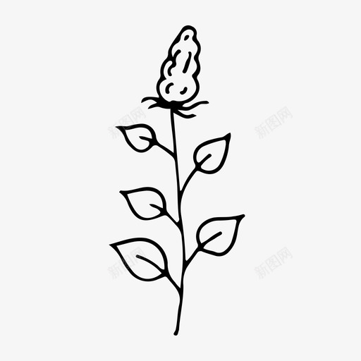 植物花手绘图标svg_新图网 https://ixintu.com 手绘 植物 自然