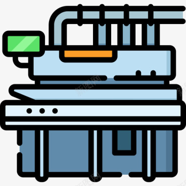 机器批量生产6线性颜色图标图标