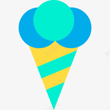冰淇淋新年42平淡图标图标