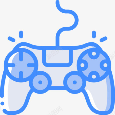 控制器电脑游戏5蓝色图标图标