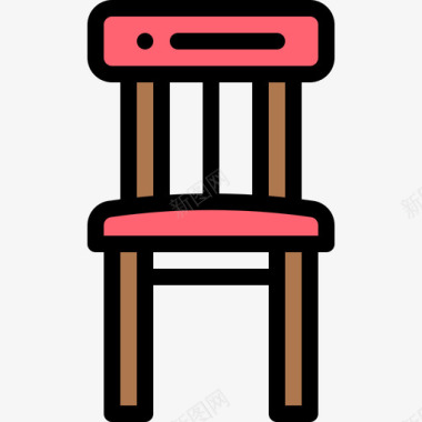 椅子家具41线性颜色图标图标