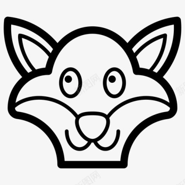 狐狸脸表情符号情感图标图标