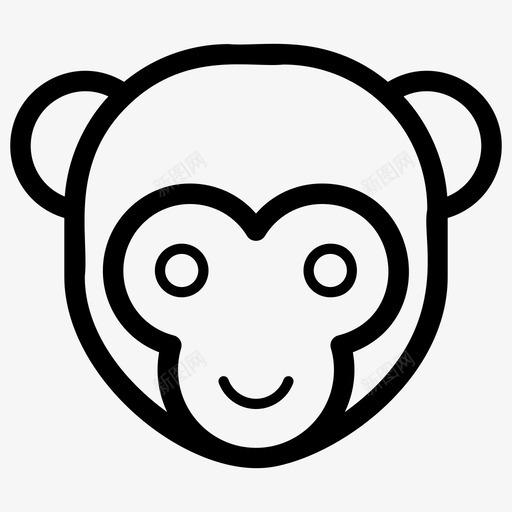 猴脸表情符号情感图标svg_新图网 https://ixintu.com 情感 猴脸 表情符号 表情符号线向量图标