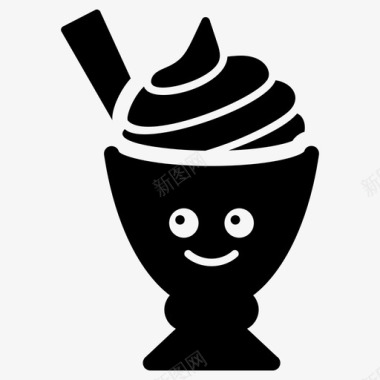 冰淇淋甜点冰淇淋表情符号图标图标