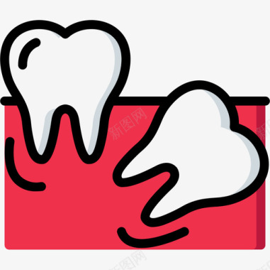 牙齿牙科学8线颜色图标图标