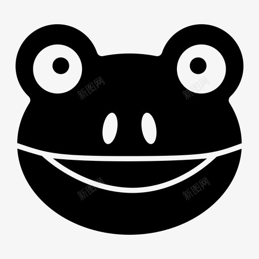 青蛙脸表情符号情感图标svg_新图网 https://ixintu.com 情感 表情符号 表情符号矢量图标 青蛙笑脸 青蛙脸