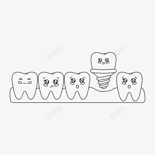 牙齿牙齿护理牙齿植入图标svg_新图网 https://ixintu.com kawaii 护理 植入 牙科 牙齿