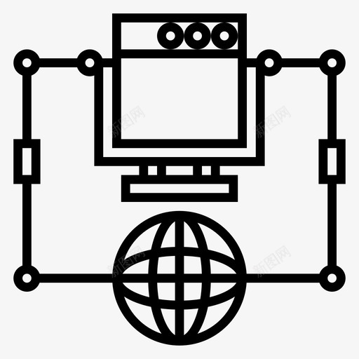 计算机信息接口图标svg_新图网 https://ixintu.com 信息 技术 接口 网站 网络 计算机