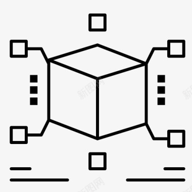 立方体长方体拼图图标图标