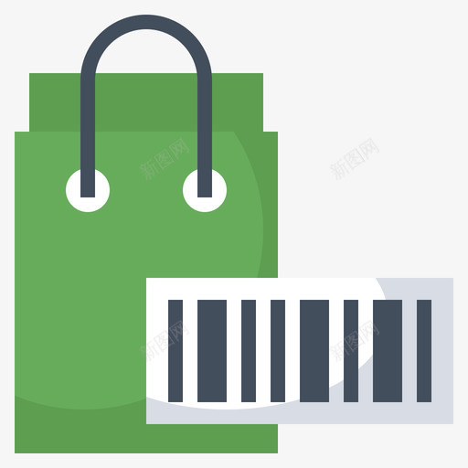 购物袋条形码和二维码扁平图标svg_新图网 https://ixintu.com 二维 扁平 条形码 购物袋