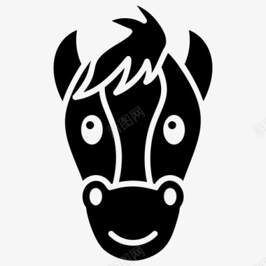 马脸动物表情符号图标图标