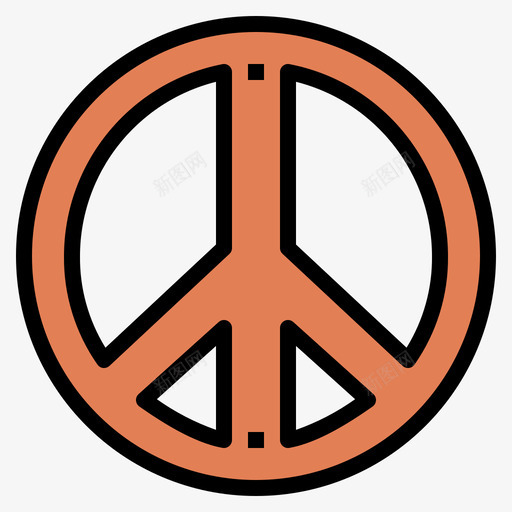 和平主义嬉皮士和和平3线性颜色图标svg_新图网 https://ixintu.com 和平 和平主义 嬉皮士 线性 颜色