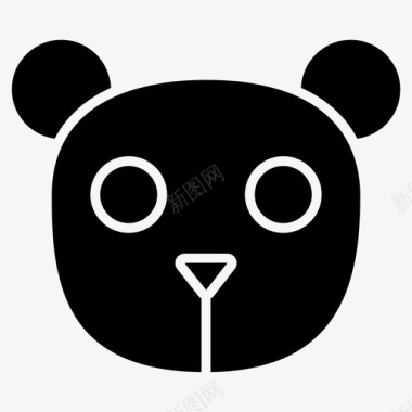 熊猫动物脸图标图标