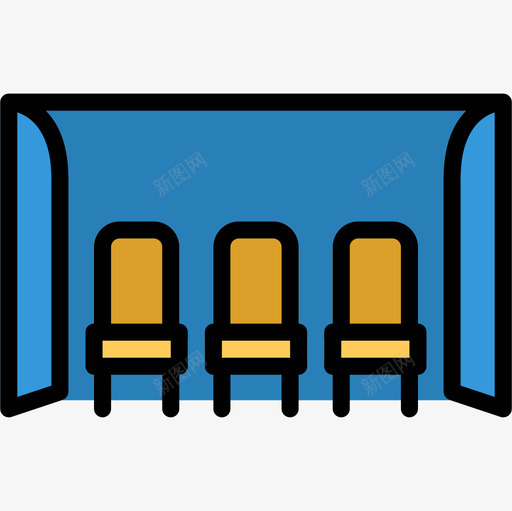 长凳足球24线性颜色图标svg_新图网 https://ixintu.com 线性颜色 足球24 长凳