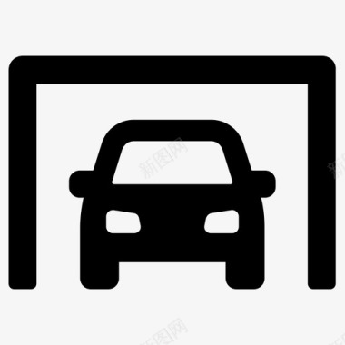 停车场汽车汽车庇护所图标图标