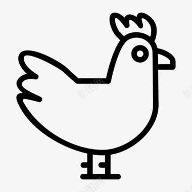 鸡肉农场农场动物图标图标