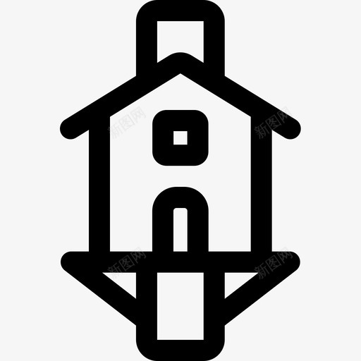 树屋房屋类型14线性图标svg_新图网 https://ixintu.com 卡通树屋 房屋 树屋 类型 线性