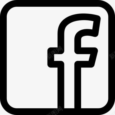 Facebook社交媒体徽标5线性图标图标