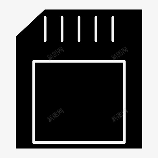 sd卡存储卡图标svg_新图网 https://ixintu.com sd sd卡 卡 固态内容 存储卡 存储设备