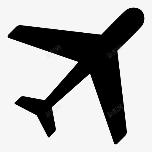 飞机飞行运输图标svg_新图网 https://ixintu.com 字形 旅行 运输 飞机 飞行