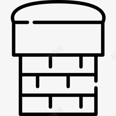 烟囱圣诞121直线型图标图标