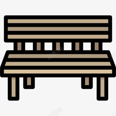 长凳家具38线性颜色图标图标