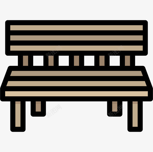 长凳家具38线性颜色图标svg_新图网 https://ixintu.com 家具38 线性颜色 长凳