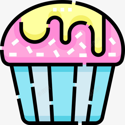松饼甜味和糖果7线性颜色图标svg_新图网 https://ixintu.com 松饼 甜味和糖果7 线性颜色
