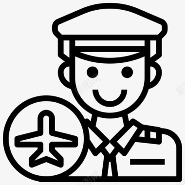 飞行员78机场直线型图标图标