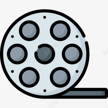 电影电影工业16线性色彩图标图标
