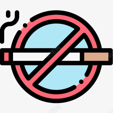 禁止吸烟机场98直线颜色图标图标