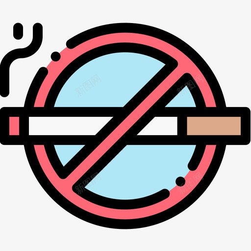 禁止吸烟机场98直线颜色图标svg_新图网 https://ixintu.com 吸烟 机场 直线 禁止 颜色