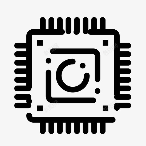芯片计算机硬件图标svg_新图网 https://ixintu.com 数据管理 硬件 芯片 计算机