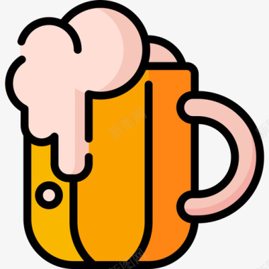 啤酒派对庆祝13线性颜色图标图标